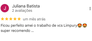 Avaliação real de Juliana no Google
