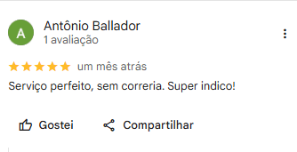 Avaliação de Antonio no Google