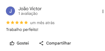Avaliação de Joao Victor no Google